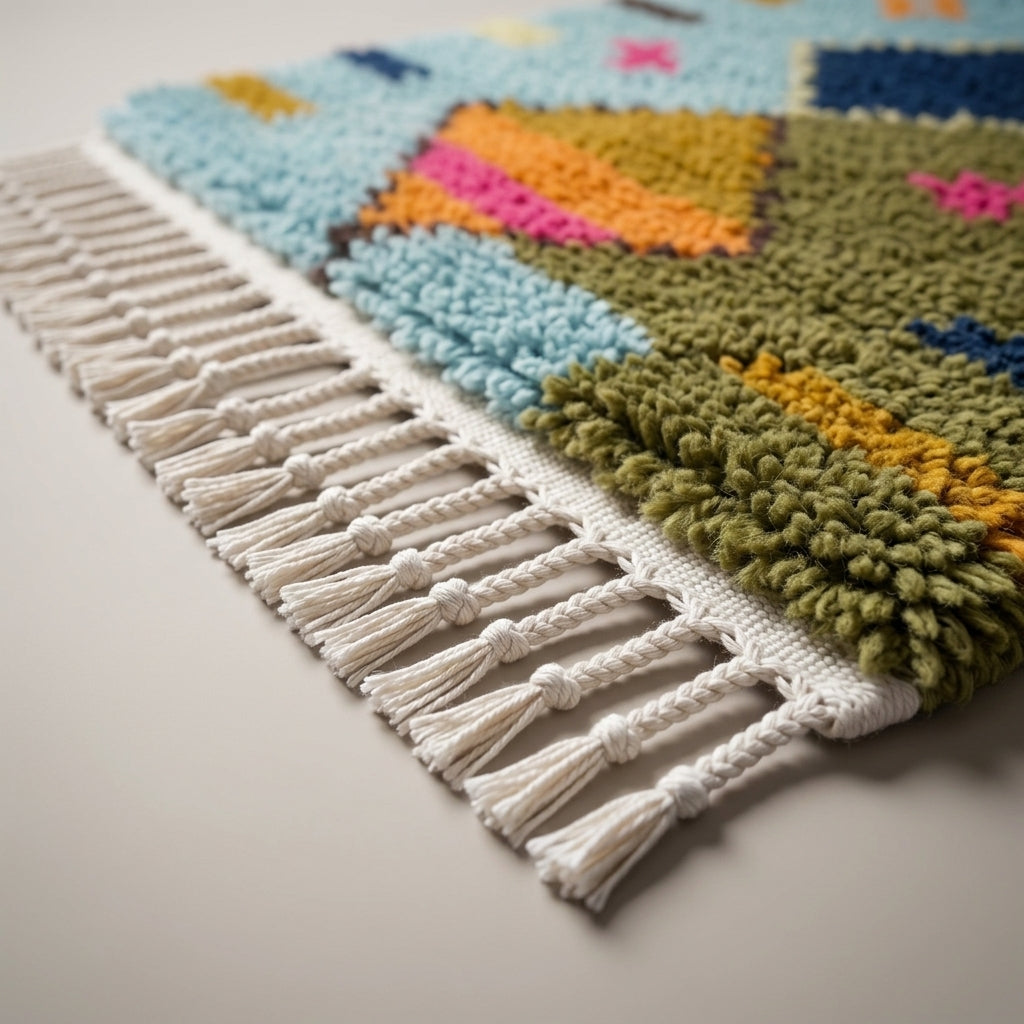 Spice Trail Moroccan Runner Rug - handwoven Berber wool detail