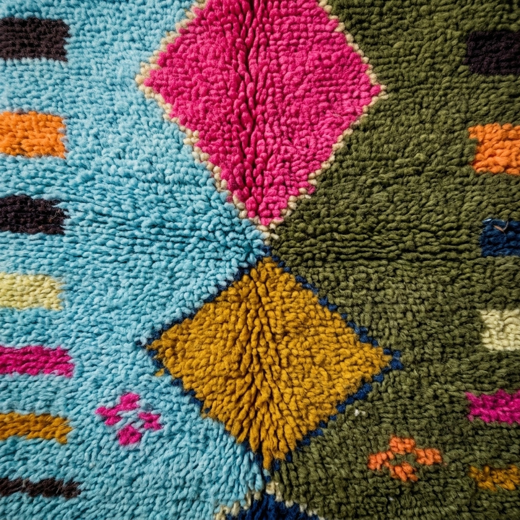 Spice Trail Moroccan Runner Rug - handwoven Berber wool detail