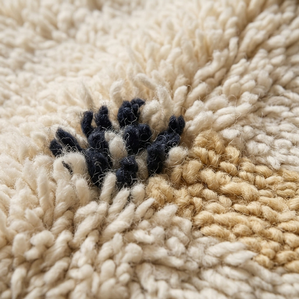 Sunset Corridor Moroccan Runner Rug - handwoven Berber wool detail
