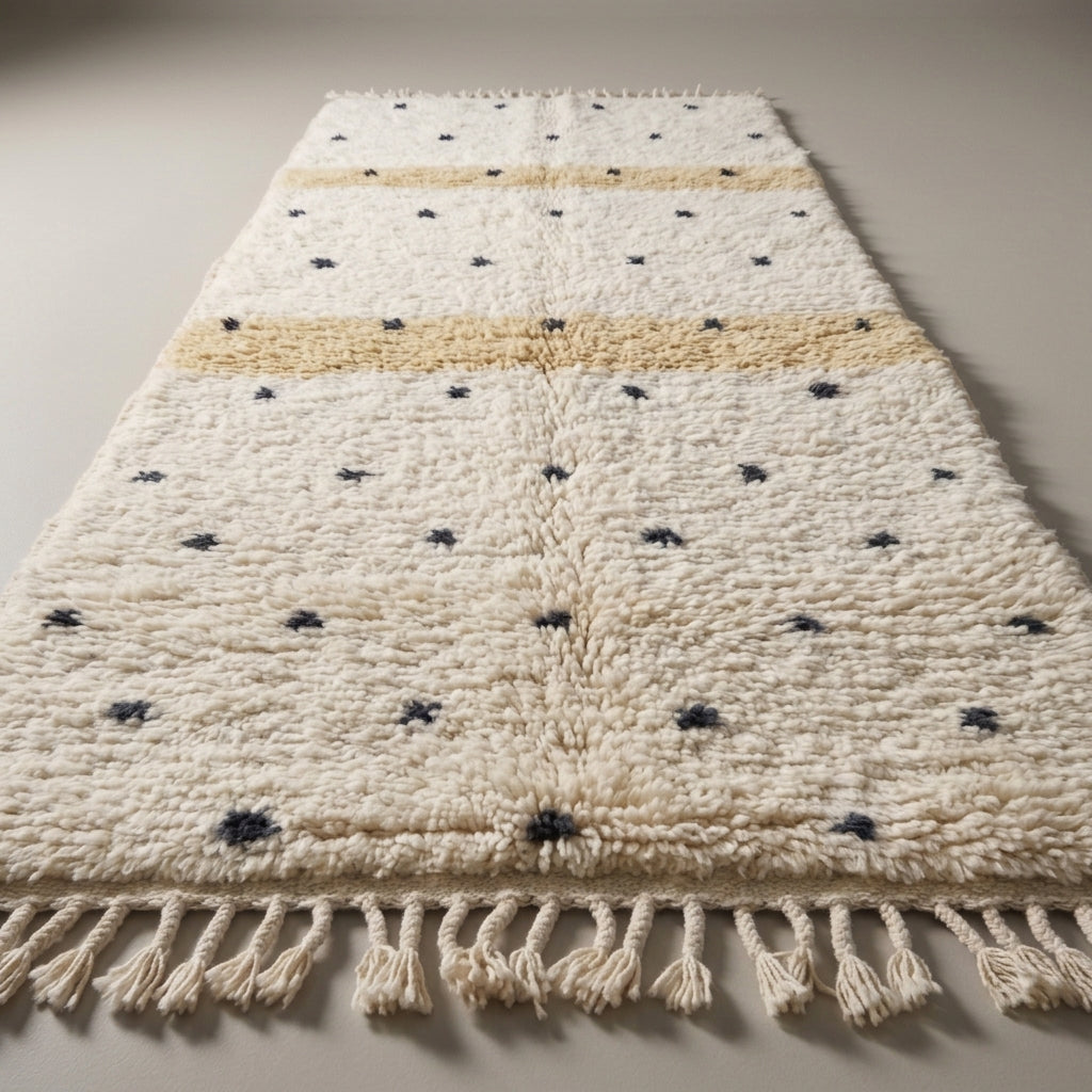 Sunset Corridor Moroccan Runner Rug - handwoven Berber wool detail