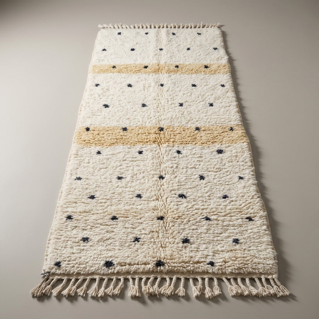 Sunset Corridor Moroccan Runner Rug - handwoven Berber wool detail