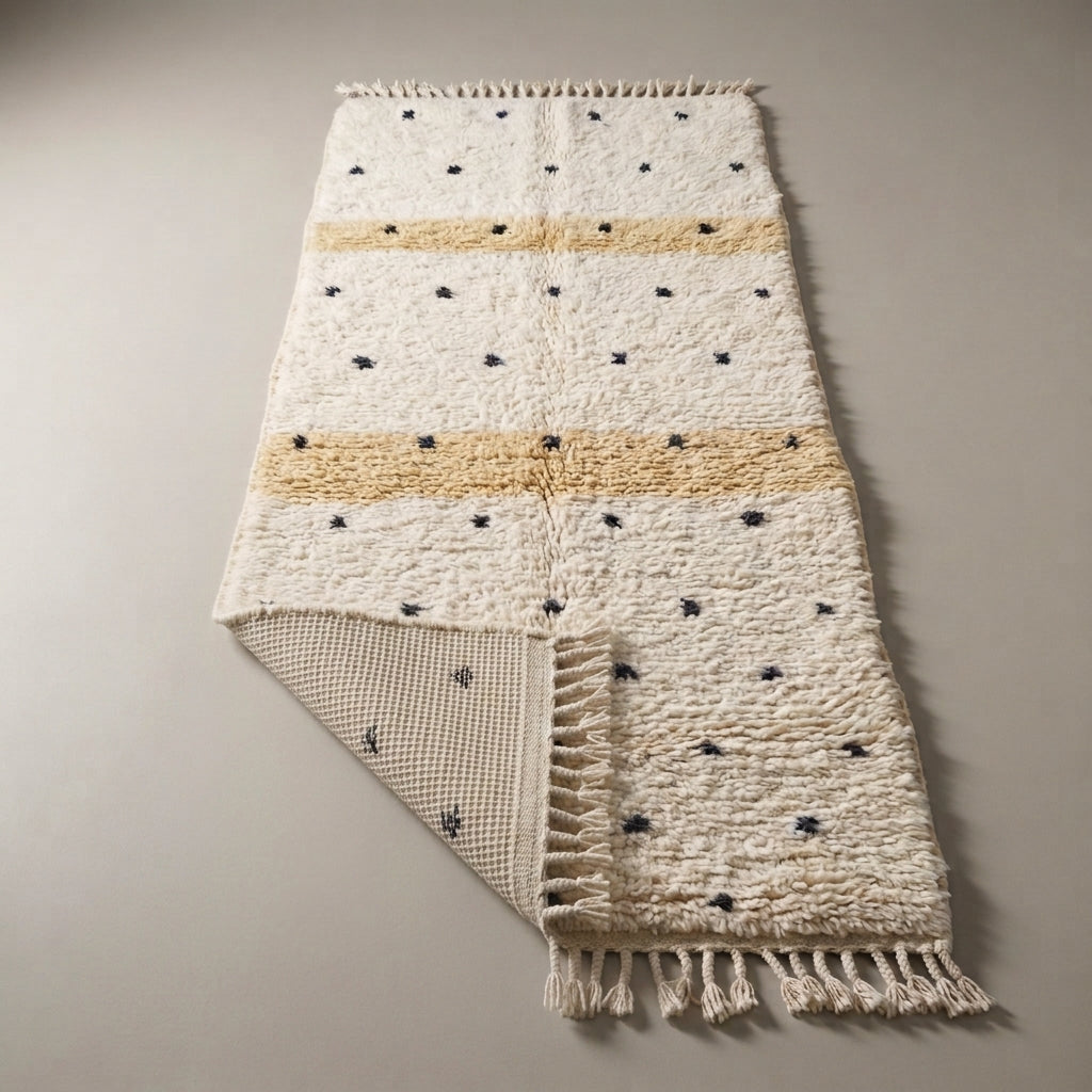 Sunset Corridor Moroccan Runner Rug - handwoven Berber wool detail