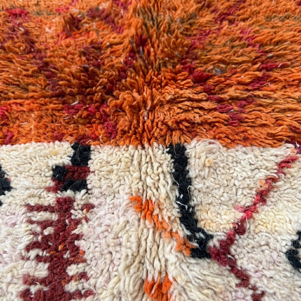 Terracotta Sky Azilal rug — wool pile texture close-up