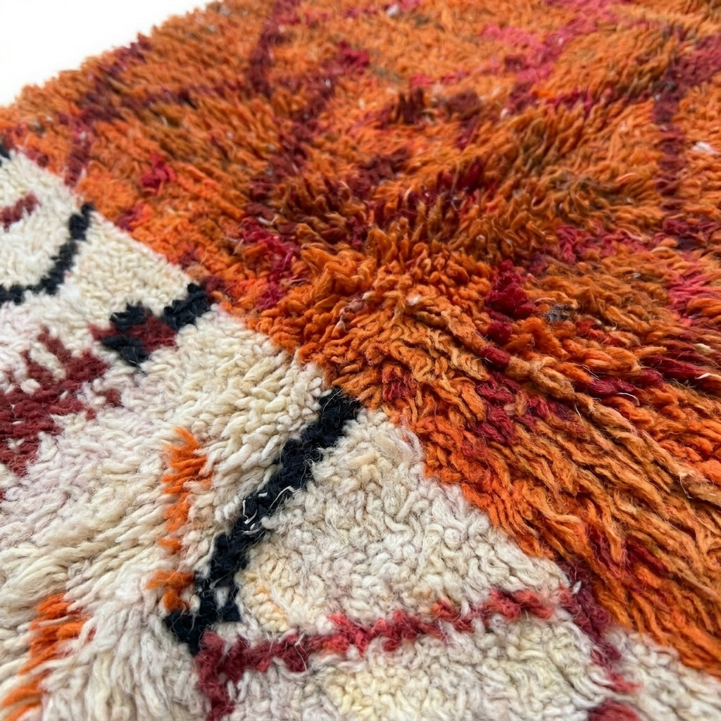 Terracotta Sky Azilal rug — wool pile texture close-up