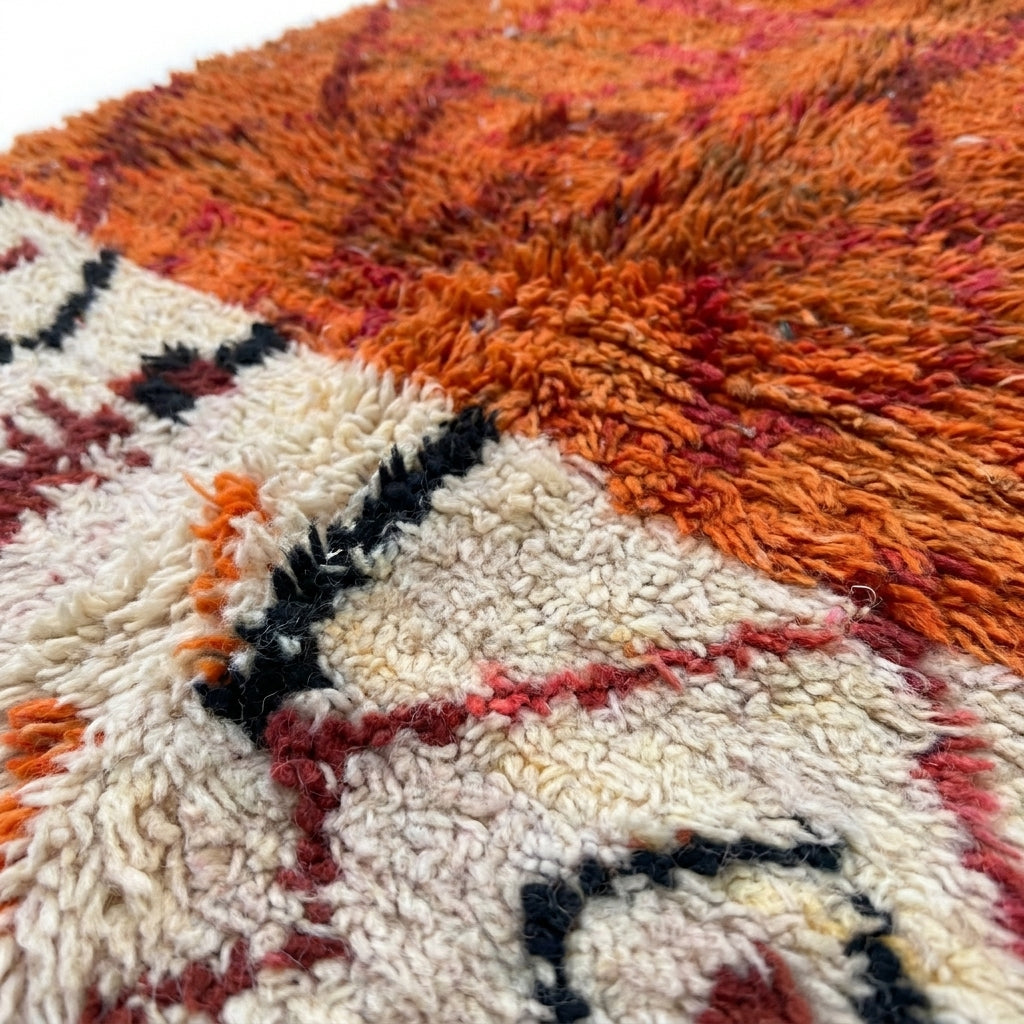 Terracotta Sky Azilal rug — wool pile texture close-up