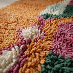 Terracotta Trail Moroccan Runner Rug - handwoven Berber wool detail