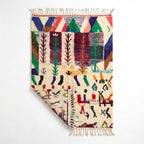 Tribal Canvas Azilal rug — folded corner showing plush pile depth