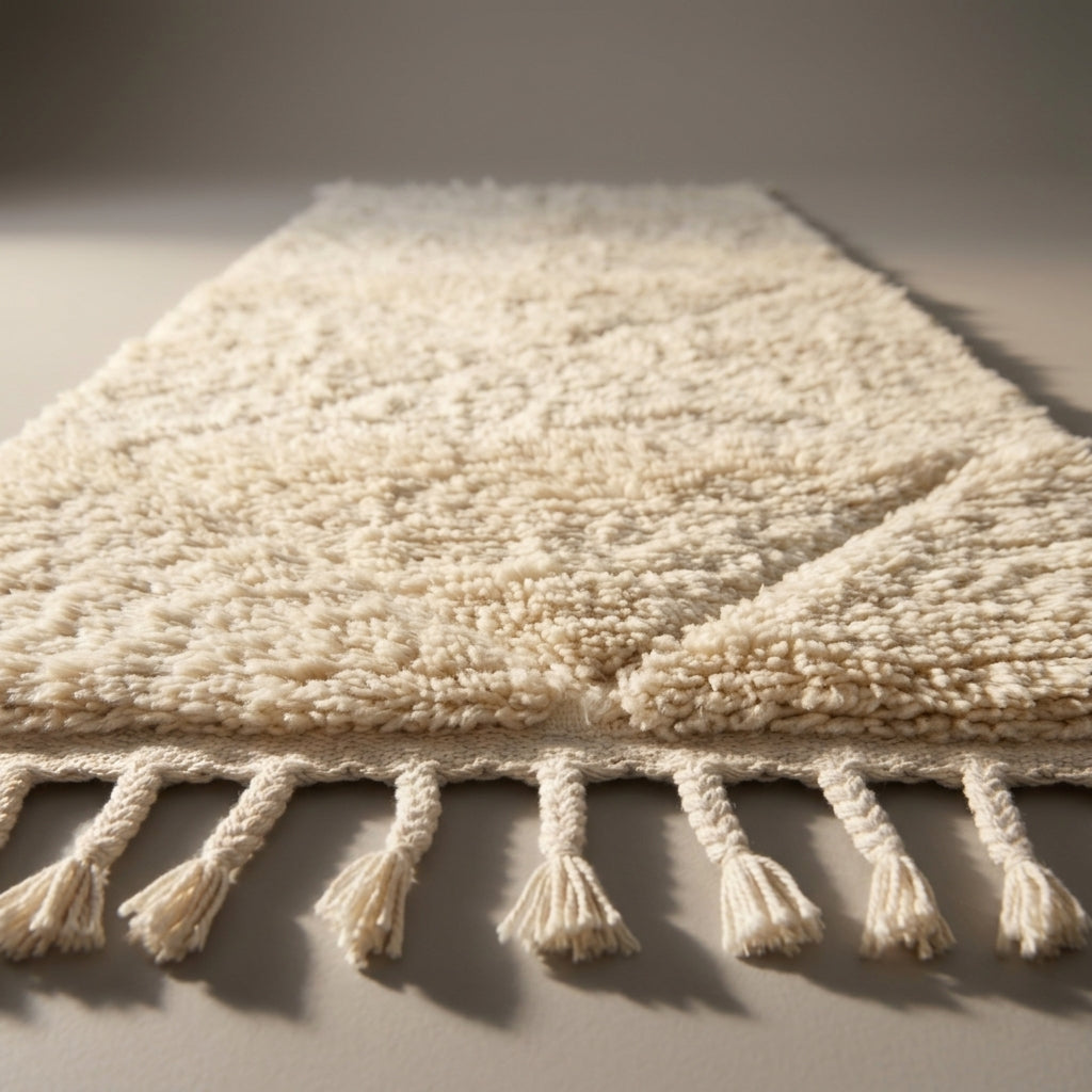Twilight Path Moroccan Runner Rug - handwoven Berber wool detail