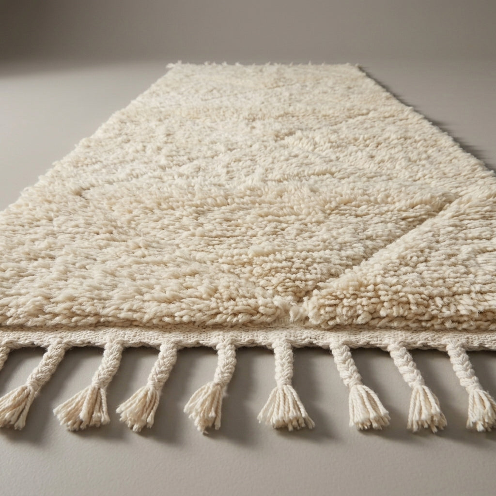 Twilight Path Moroccan Runner Rug - handwoven Berber wool detail