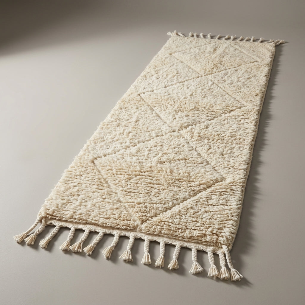 Twilight Path Moroccan Runner Rug - handwoven Berber wool detail