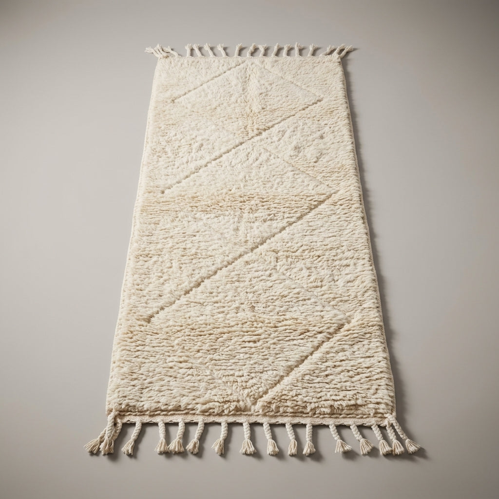 Twilight Path Moroccan Runner Rug - handwoven Berber wool detail