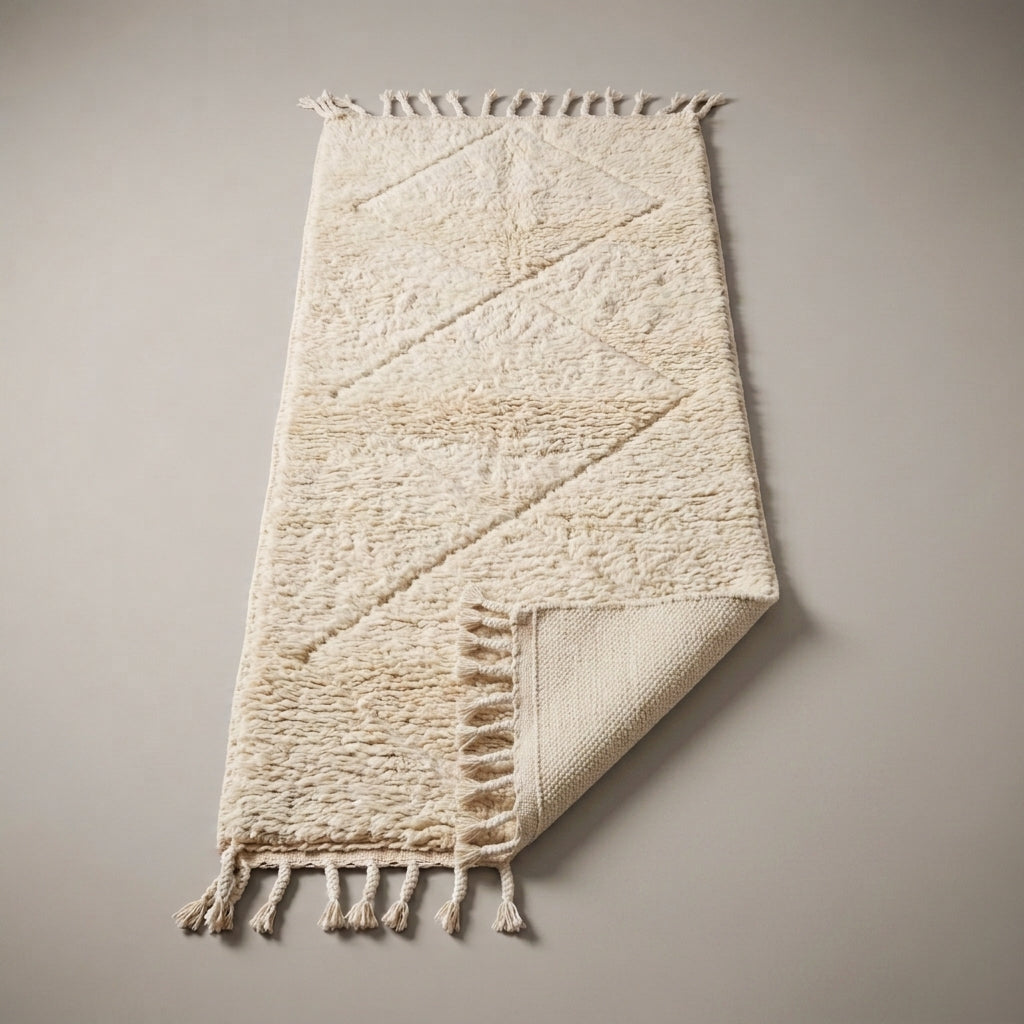 Twilight Path Moroccan Runner Rug - handwoven Berber wool detail