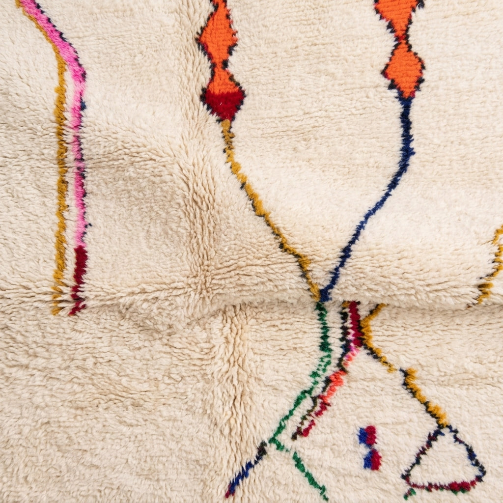 Whisper Lines Azilal rug — wool pile texture close-up