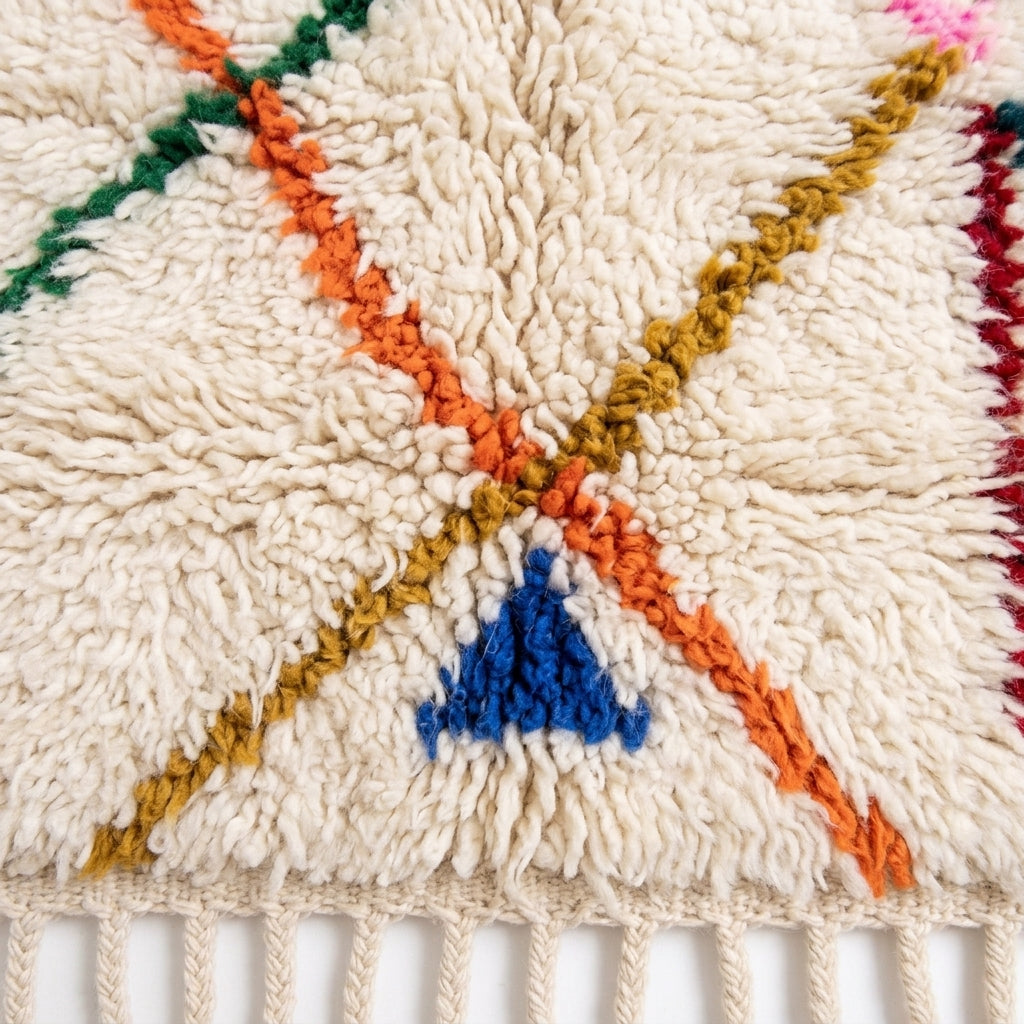 Whisper Lines Azilal rug — wool pile texture close-up