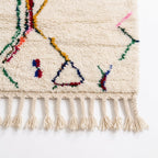 Whisper Lines Azilal rug — hand-knotted fringe detail close-up