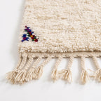 Whisper Lines Azilal rug — hand-knotted fringe detail close-up