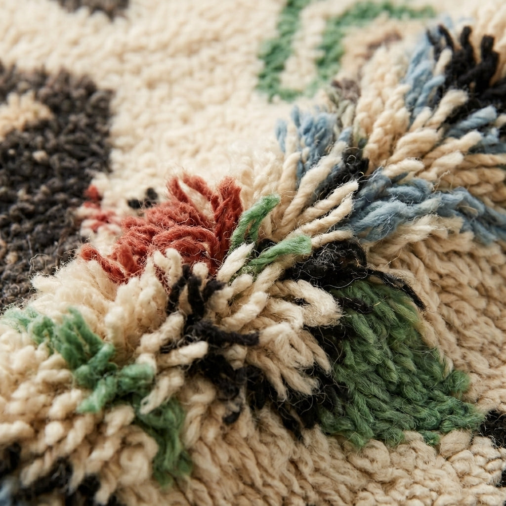 Wild Symbols Azilal rug — wool pile texture close-up