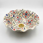 Wildflower Ruffle Moroccan ceramic sink - angled view of ruffled basin