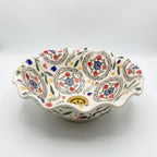 Wildflower Ruffle Moroccan ceramic sink - side view