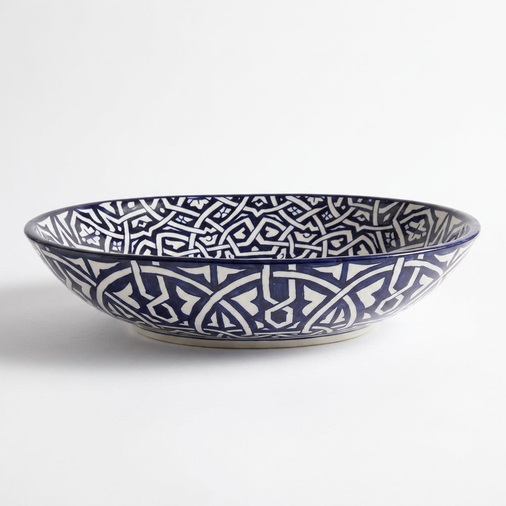 Zellige Knot Oval Moroccan ceramic sink - side view