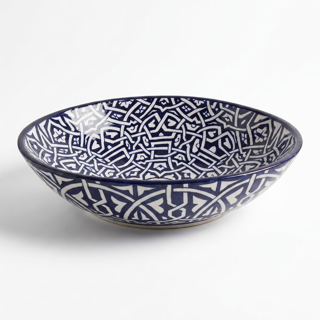 Zellige Knot Oval Moroccan ceramic sink - exterior pattern view