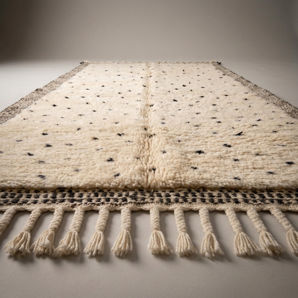 Zellige Path Moroccan Runner Rug - handwoven Berber wool detail