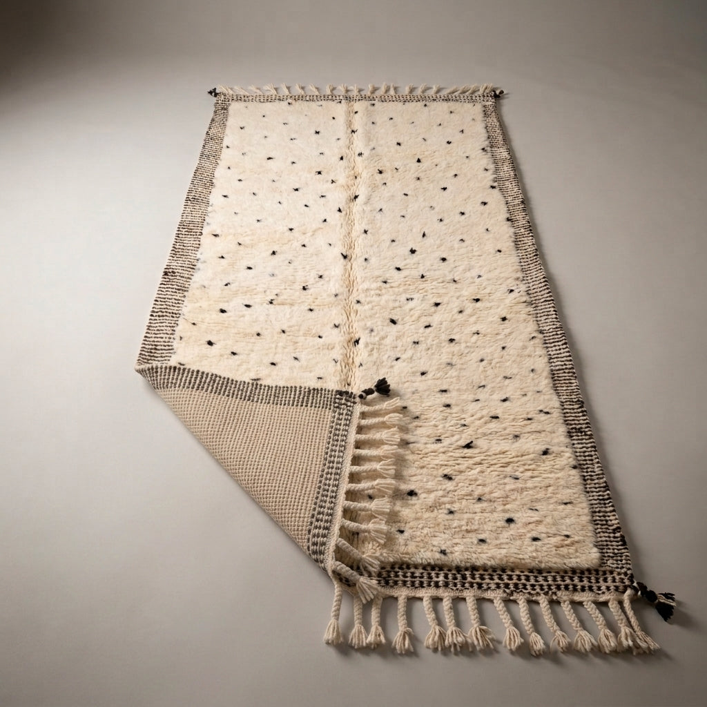 Zellige Path Moroccan Runner Rug - handwoven Berber wool detail