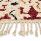 Zigzag Fiesta Azilal rug — hand-knotted fringe detail close-up
