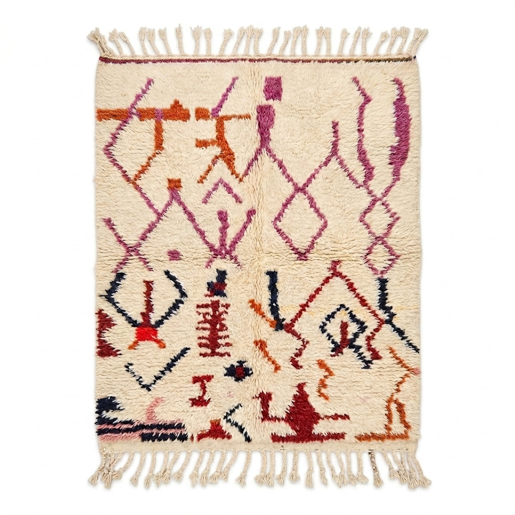 Zigzag Fiesta Azilal rug — full rug on white studio background